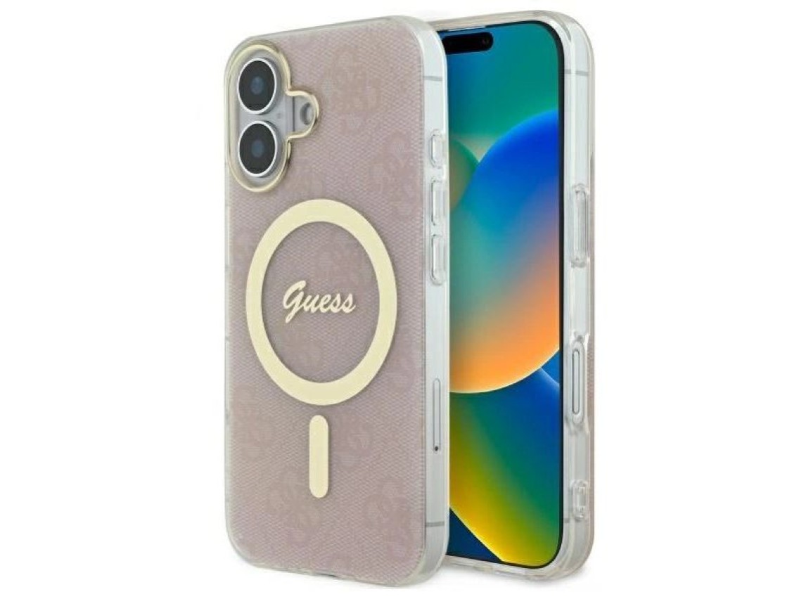 Guess IML 4G MagSafe iPhone 16 Plus Case - Pink