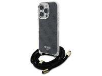 Capa Guess Crossbody Cord 4G Print para iPhone 16 Pro Max - Preta Capa Guess Crossbody Cord 4G Print para iPhone 16 Pro Max - Preta