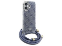 Capa Guess Crossbody Cord 4G Print com cordão para iPhone 16 - Azul Capa Guess Crossbody Cord 4G Print com cordão para iPhone 16 - Azul