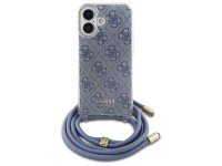 Capa Guess Crossbody Cord 4G Print com cordão para iPhone 16 - Azul Capa Guess Crossbody Cord 4G Print com cordão para iPhone 16 - Azul