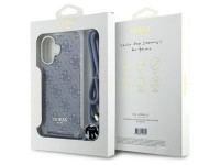 Capa Guess Crossbody Cord 4G Print com cordão para iPhone 16 - Azul Capa Guess Crossbody Cord 4G Print com cordão para iPhone 16 - Azul