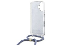 Capa Guess Crossbody Cord 4G Print com cordão para iPhone 16 - Azul Capa Guess Crossbody Cord 4G Print com cordão para iPhone 16 - Azul