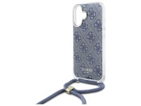 Capa Guess Crossbody Cord 4G Print com cordão para iPhone 16 - Azul Capa Guess Crossbody Cord 4G Print com cordão para iPhone 16 - Azul