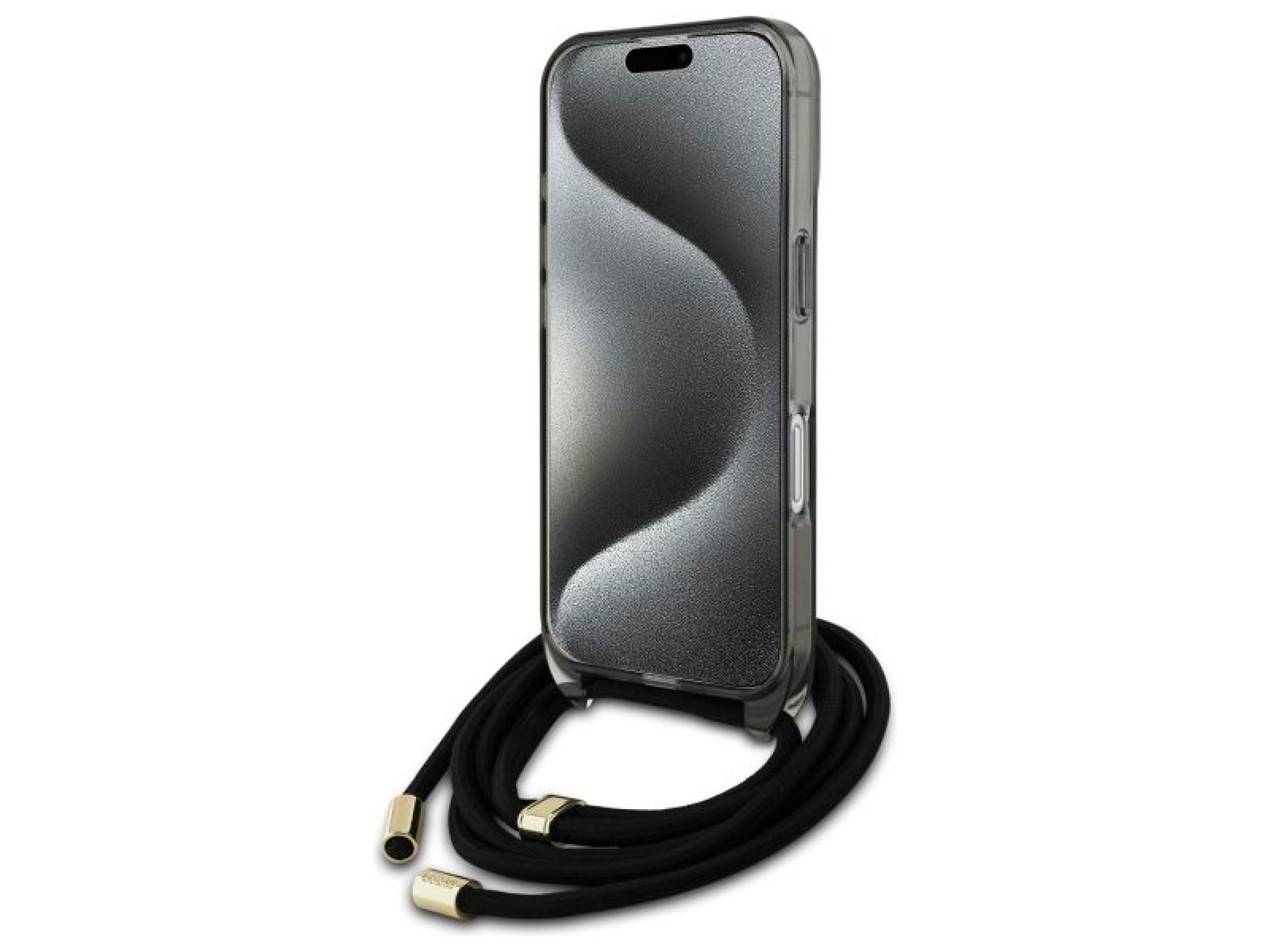 Capa Guess Crossbody Cord Script MagSafe para iPhone 16 - Preta