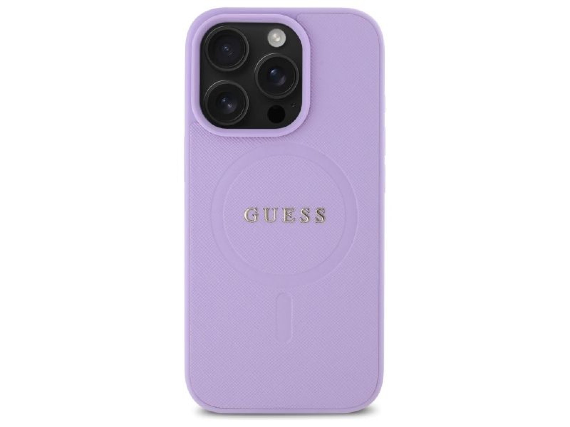 Guess Saffiano MagSafe case for iPhone 16 Pro - purple