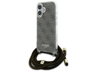 Guess Crossbody Cord 4G Print Case with Lanyard for iPhone 16 - Brown Guess Crossbody Cord 4G Print Case with Lanyard for iPhone 16 - Brown