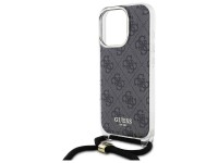 Capa Guess Crossbody Cord 4G Print para iPhone 16 Pro Max - Preta Capa Guess Crossbody Cord 4G Print para iPhone 16 Pro Max - Preta