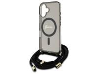 Capa Guess Crossbody Cord Script MagSafe para iPhone 16 - Preta Capa Guess Crossbody Cord Script MagSafe para iPhone 16 - Preta