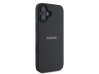 Capa Guess Granulada Dourada com Anel MagSafe para iPhone 16 - preta Capa Guess Granulada Dourada com Anel MagSafe para iPhone 16 - preta