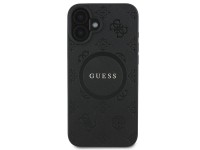 Capa Guess Saffiano Peony Classic Logo MagSafe para iPhone 16 - preta Capa Guess Saffiano Peony Classic Logo MagSafe para iPhone 16 - preta