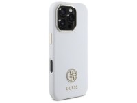 Capa Guess de silicone com logo Strass 4G para iPhone 16 Pro - Branca Capa Guess de silicone com logo Strass 4G para iPhone 16 Pro - Branca