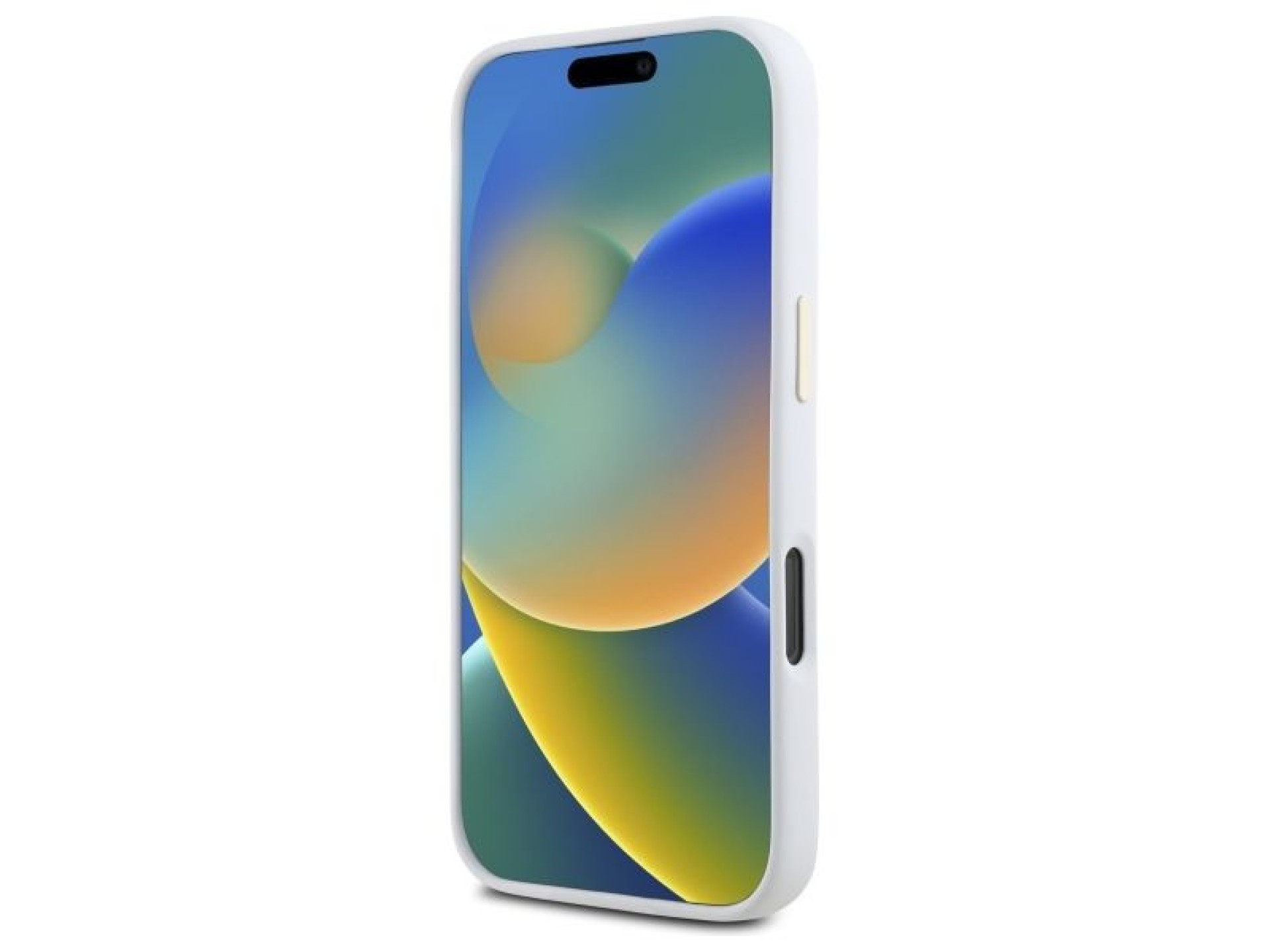 Capa Guess de silicone com logo Strass 4G para iPhone 16 Pro - Branca