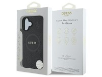 Capa Guess Saffiano Peony Classic Logo MagSafe para iPhone 16 - preta Capa Guess Saffiano Peony Classic Logo MagSafe para iPhone 16 - preta