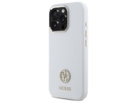 Capa Guess de silicone com logo Strass 4G para iPhone 16 Pro - Branca Capa Guess de silicone com logo Strass 4G para iPhone 16 Pro - Branca