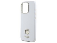 Capa Guess de silicone com logo Strass 4G para iPhone 16 Pro - Branca Capa Guess de silicone com logo Strass 4G para iPhone 16 Pro - Branca