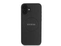 Capa Guess Granulada Dourada com Anel MagSafe para iPhone 16 - preta Capa Guess Granulada Dourada com Anel MagSafe para iPhone 16 - preta