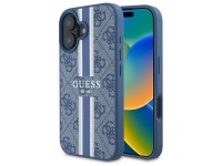 Guess 4G Printed Stripes MagSafe case for iPhone 16 - blue