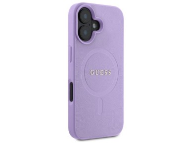 Guess Saffiano MagSafe iPhone 16 Case - Purple Guess Saffiano MagSafe iPhone 16 Case - Purple