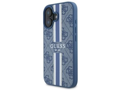 Guess 4G Printed Stripes MagSafe case for iPhone 16 - blue