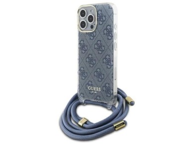 Guess Crossbody Cord 4G Print Case with Lanyard for iPhone 16 Pro - Blue Guess Crossbody Cord 4G Print Case with Lanyard for iPhone 16 Pro - Blue