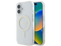Guess IML Glitter Circle MagSafe iPhone 16 Case - Clear