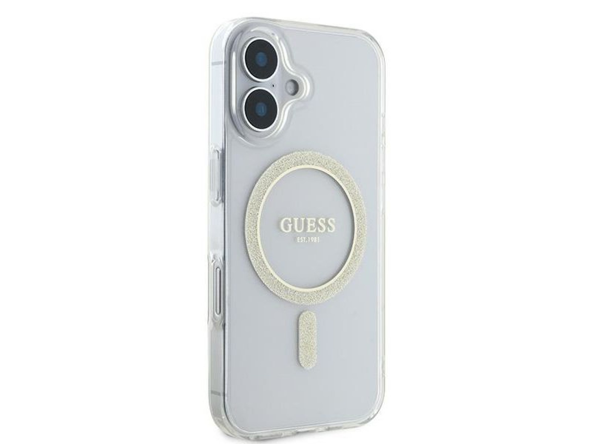 Guess IML Glitter Circle MagSafe iPhone 16 Case - Clear