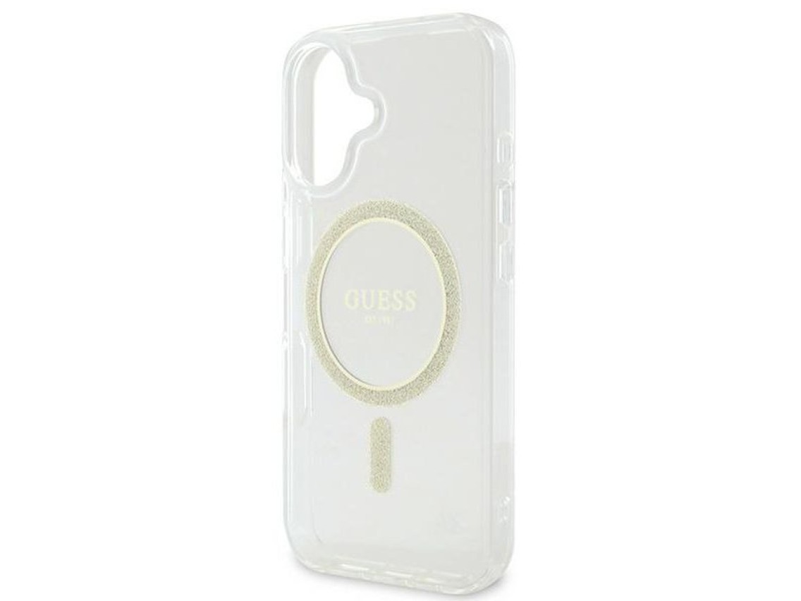 Guess IML Glitter Circle MagSafe iPhone 16 Case - Clear