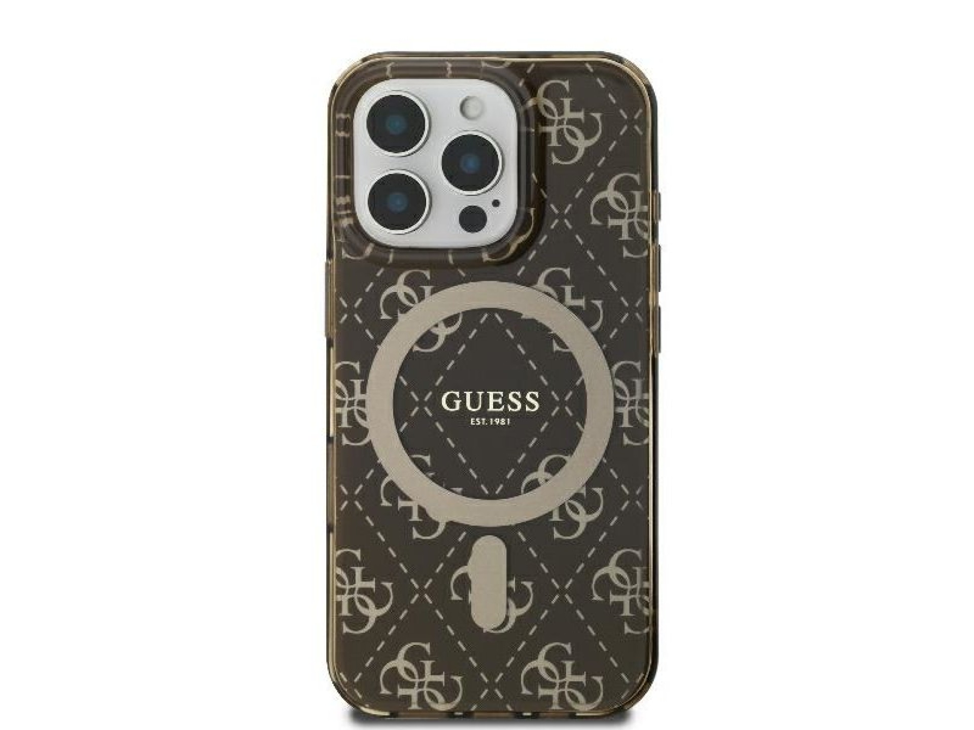 Capa Guess IML 4G com fundo MagSafe para iPhone 16 Pro Max - Marrom