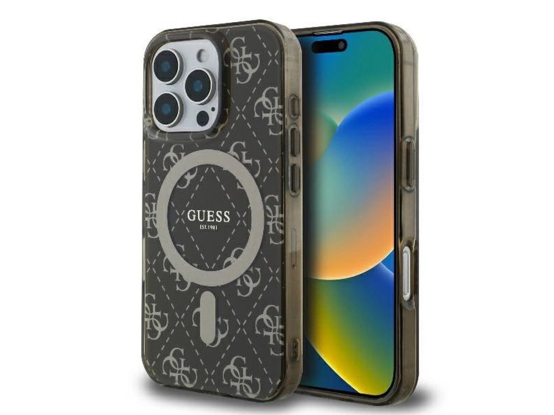 Capa Guess IML 4G com fundo MagSafe para iPhone 16 Pro Max - Marrom