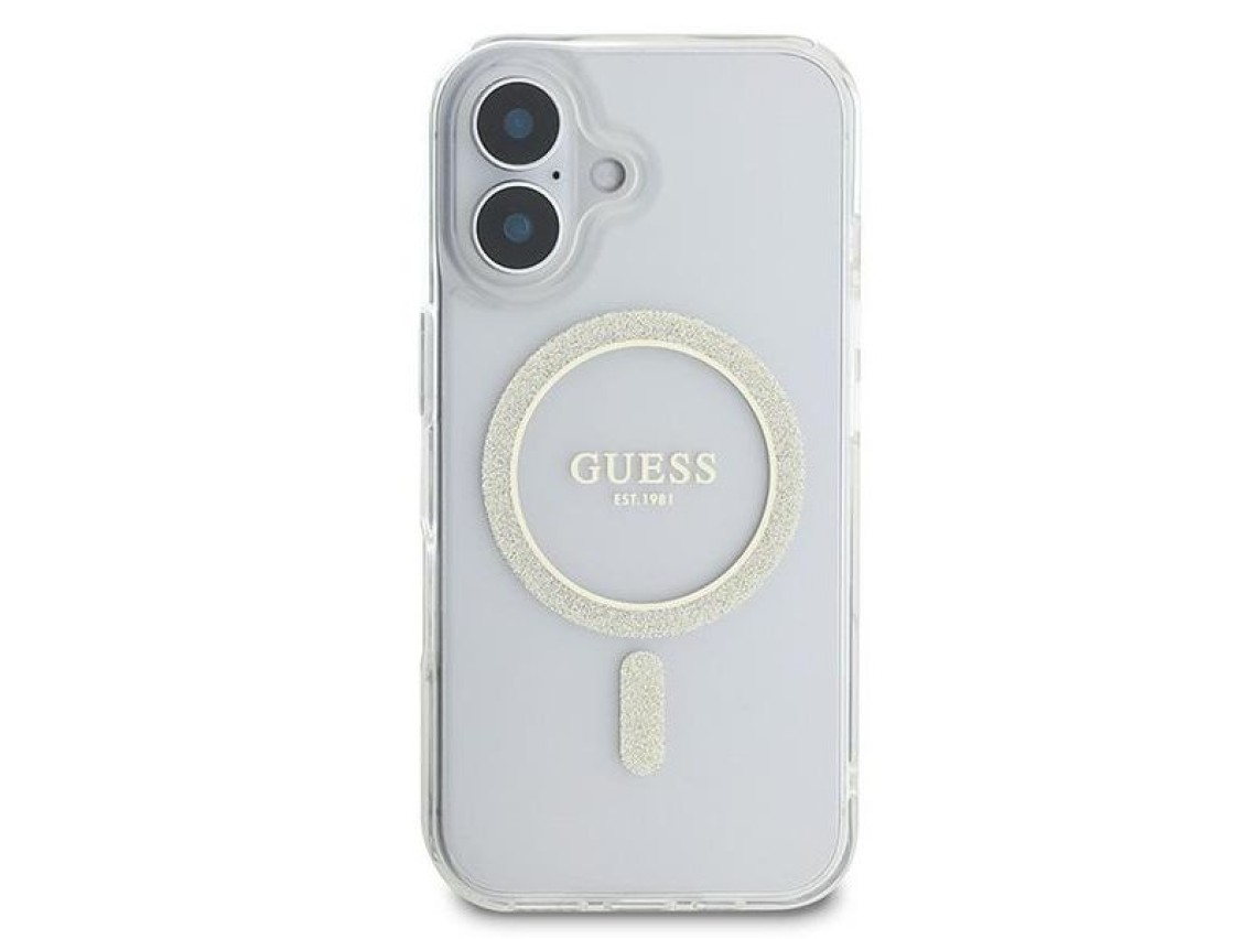 Guess IML Glitter Circle MagSafe iPhone 16 Case - Clear