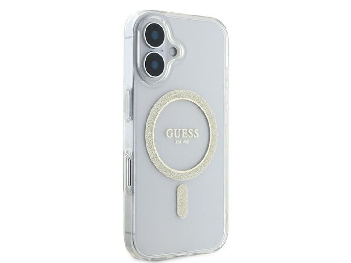 Guess IML Glitter Circle MagSafe iPhone 16 Case - Clear