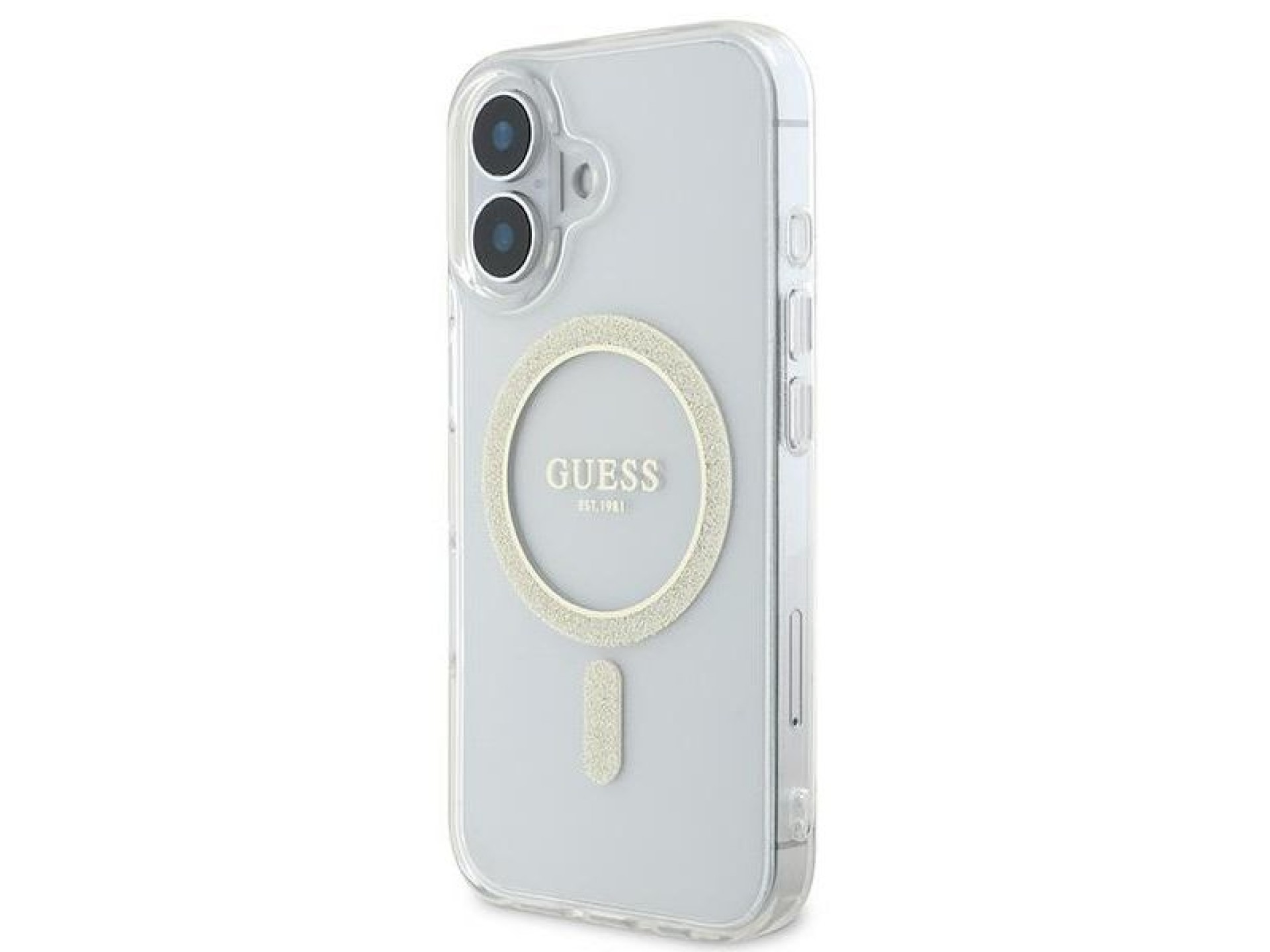 Guess IML Glitter Circle MagSafe iPhone 16 Case - Clear