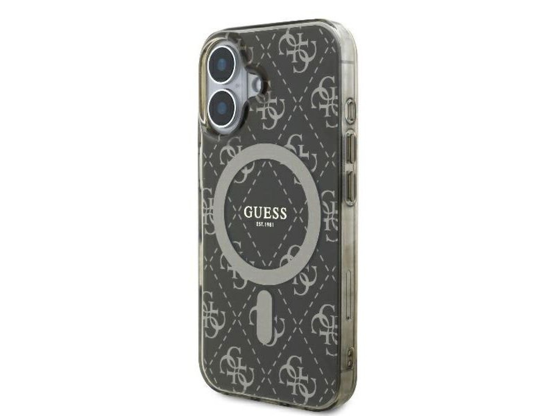 Funda Guess IML 4G con fondo MagSafe para iPhone 16 - Marrón
