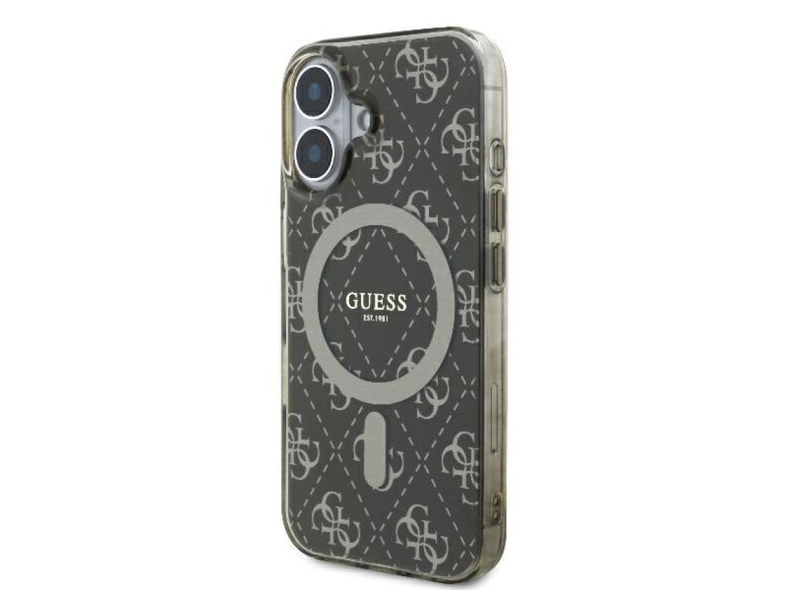 Funda Guess IML 4G con fondo MagSafe para iPhone 16 - Marrón