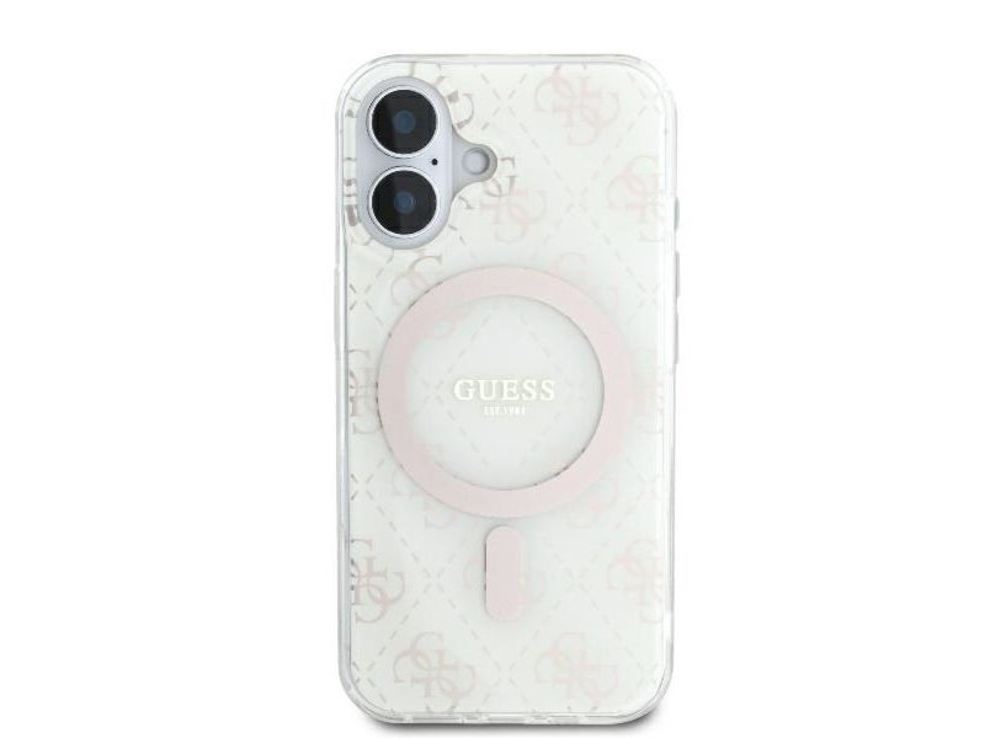 Guess IML 4G Background MagSafe Case for iPhone 16 Plus - White