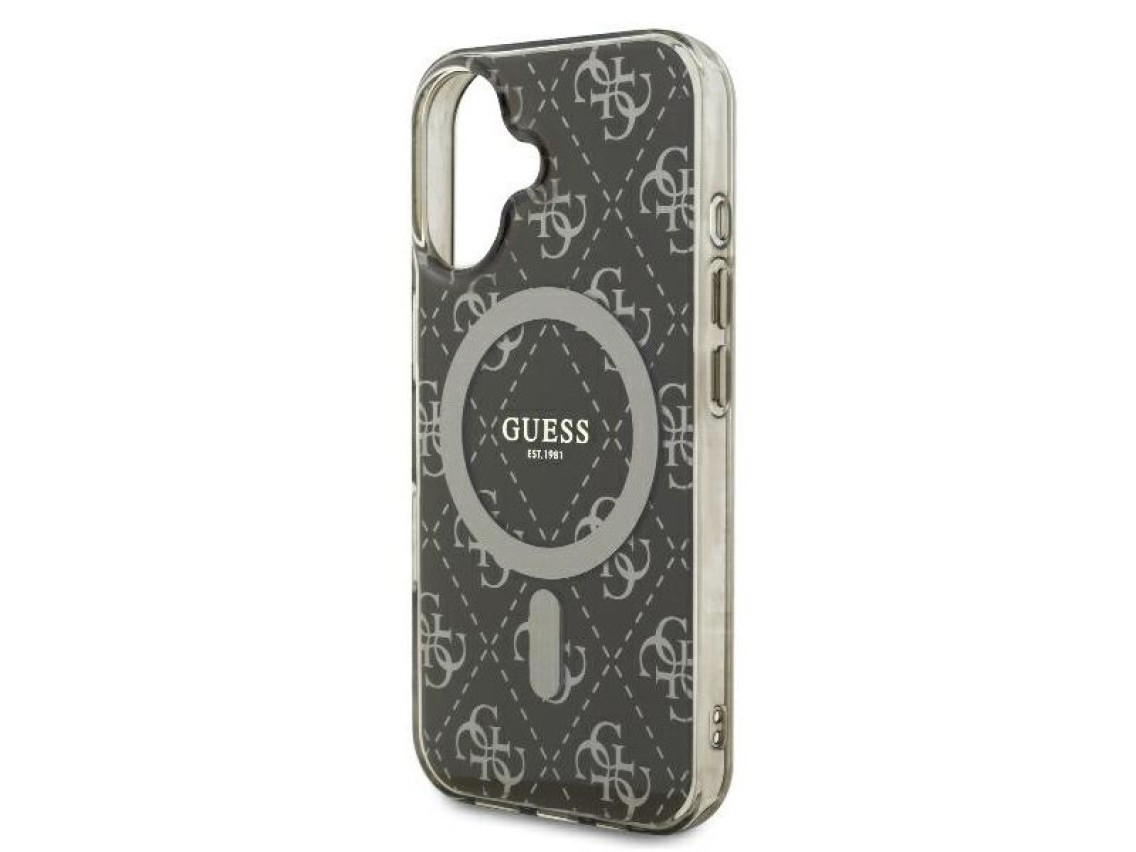 Funda Guess IML 4G con fondo MagSafe para iPhone 16 - Marrón