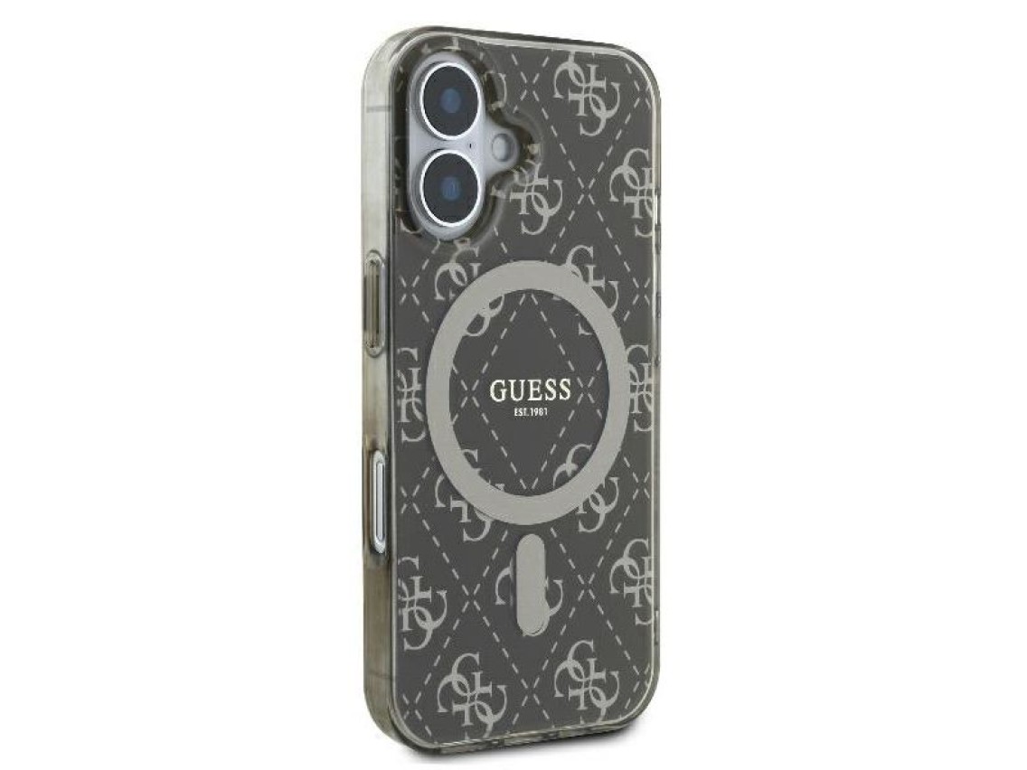 Funda Guess IML 4G con fondo MagSafe para iPhone 16 - Marrón
