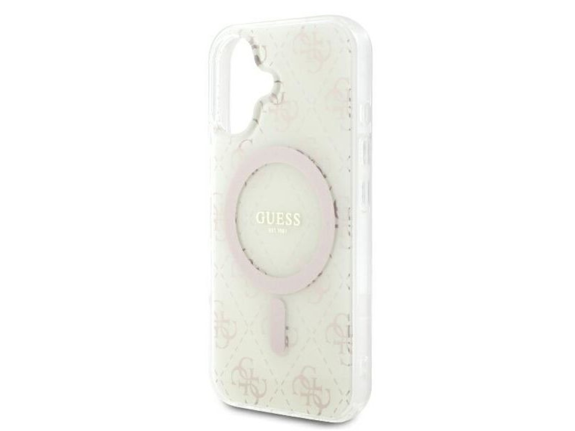 Guess IML 4G Background MagSafe Case for iPhone 16 Plus - White