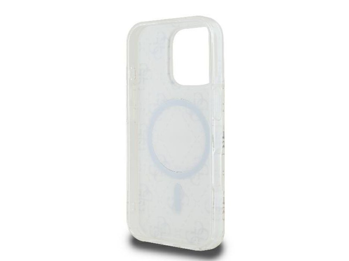 Guess IML 4G Background MagSafe iPhone 16 Pro Case - White