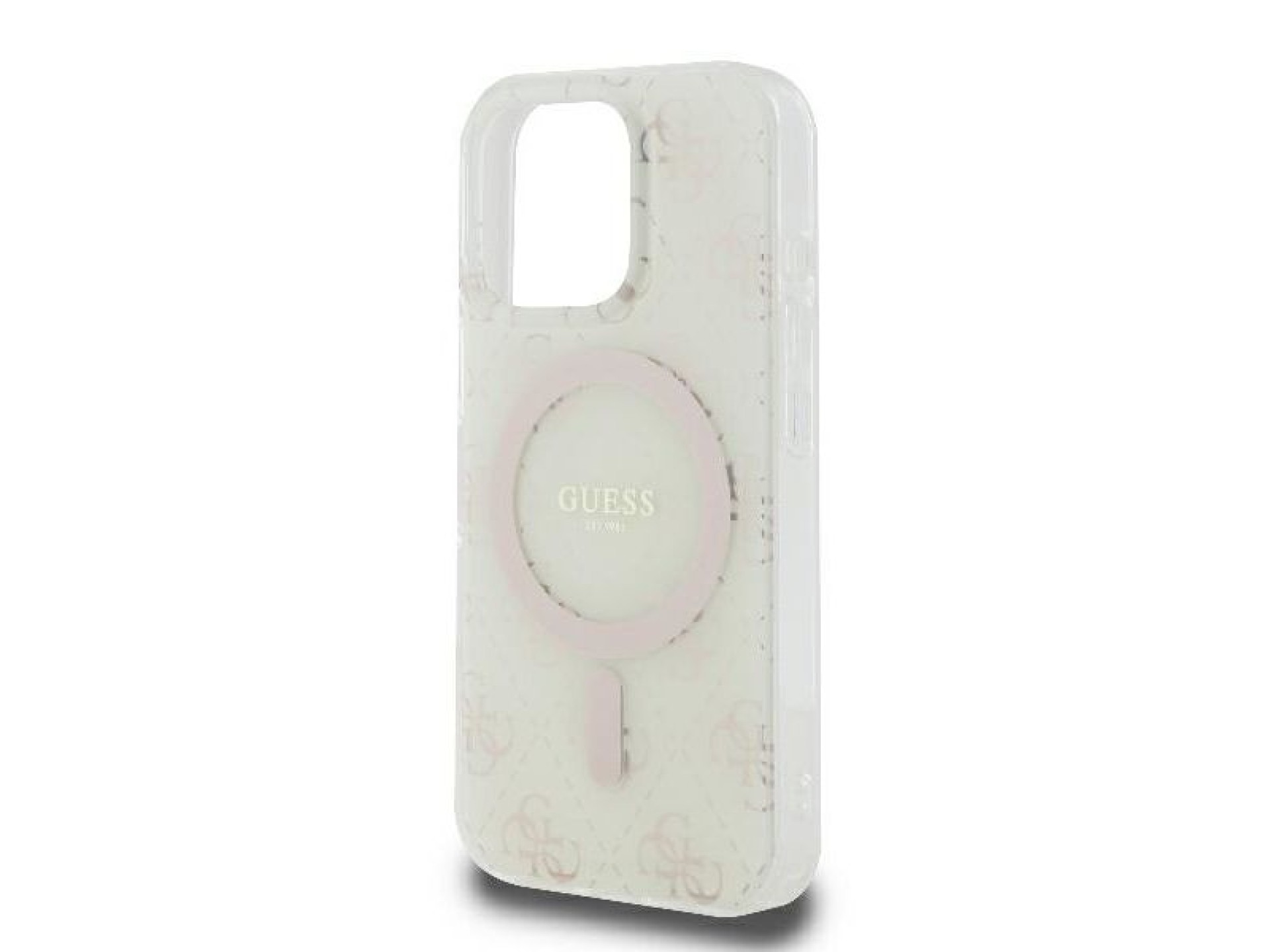 Guess IML 4G Background MagSafe iPhone 16 Pro Case - White