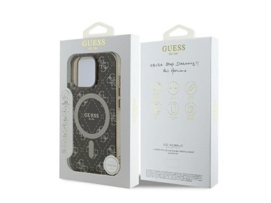 Guess IML 4G Background MagSafe iPhone 16 Pro Case - Brown Guess IML 4G Background MagSafe iPhone 16 Pro Case - Brown