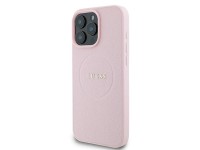 Guess Grained Ring MagSafe iPhone 16 Pro Case - Pink Guess Grained Ring MagSafe iPhone 16 Pro Case - Pink