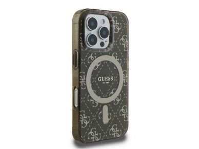 Guess IML 4G Background MagSafe iPhone 16 Pro Case - Brown Guess IML 4G Background MagSafe iPhone 16 Pro Case - Brown