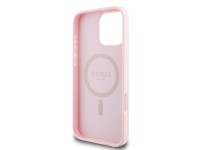 Guess Grained Ring MagSafe iPhone 16 Pro Case - Pink Guess Grained Ring MagSafe iPhone 16 Pro Case - Pink