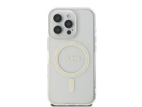 Funda rígida transparente Guess GUHMP16LHFGERET para iPhone 16 Pro de 6,3" con IML Glitter Circle y Funda rígida transparente Guess GUHMP16LHFGERET para iPhone 16 Pro de 6,3" con IML Glitter Circle y