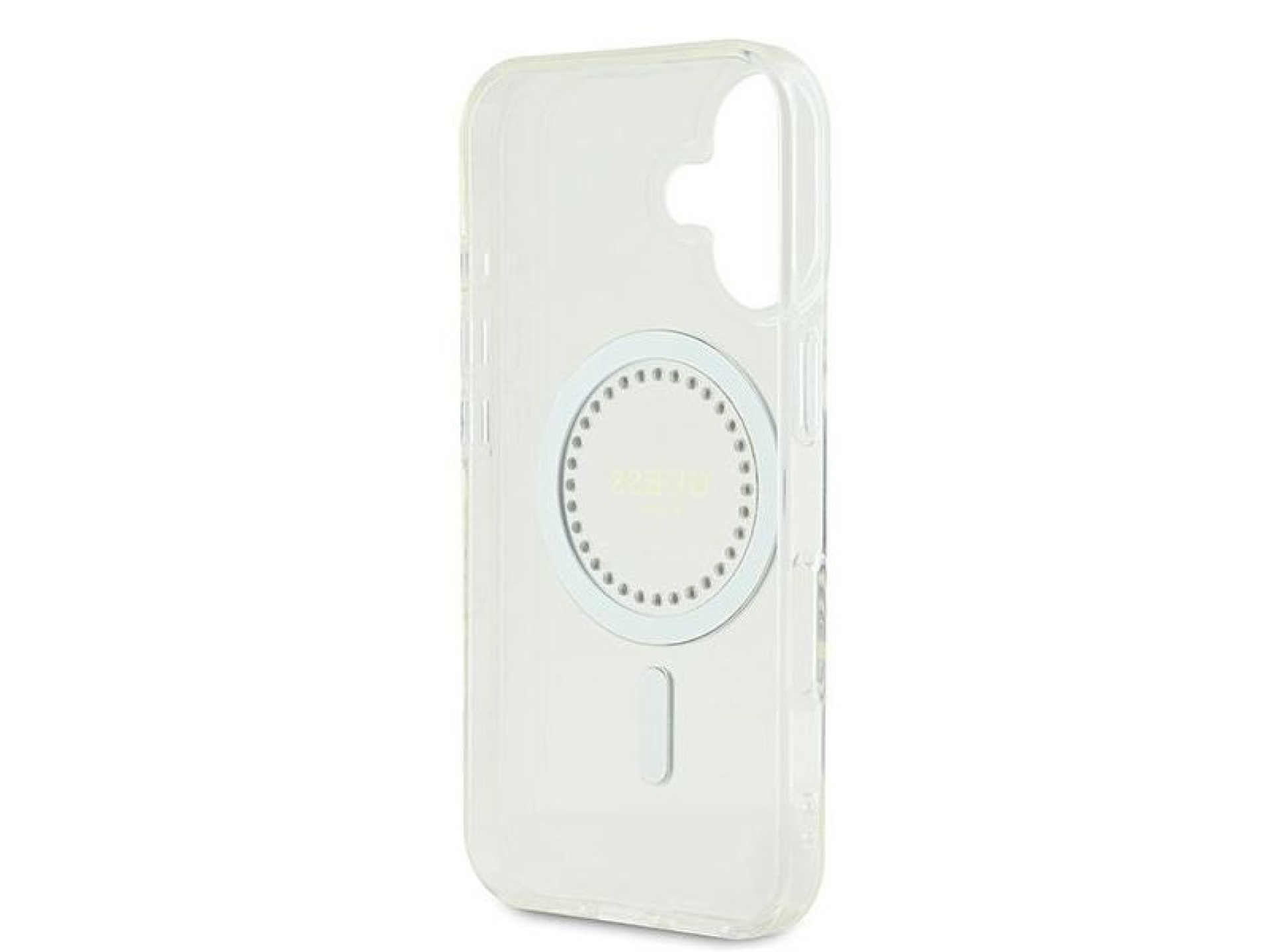 Funda Guess IML Rhinestones MagSafe para iPhone 16 Plus - Blanca