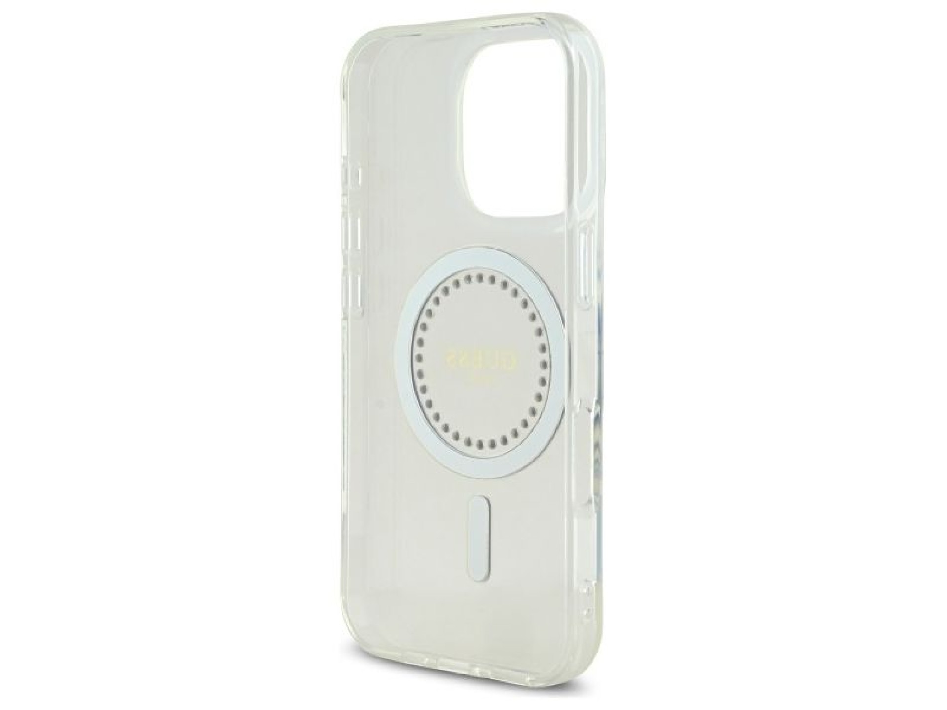 Capa Guess IML com strass e MagSafe para iPhone 16 Pro - Branca