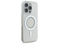 Capa Guess IML com strass e MagSafe para iPhone 16 Pro - Branca Capa Guess IML com strass e MagSafe para iPhone 16 Pro - Branca