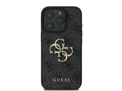 Capa Guess 4G com logo grande para iPhone 16 Pro Max - Preta Capa Guess 4G com logo grande para iPhone 16 Pro Max - Preta