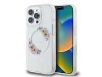 Guess IML Flowers Wreath MagSafe Case for iPhone 16 Pro - Clear Guess IML Flowers Wreath MagSafe Case for iPhone 16 Pro - Clear
